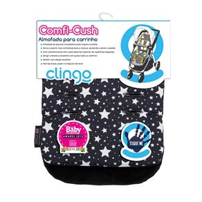 Almofada para Carrinho de Bebê Comfi Cush Clingo - Stars - Preto