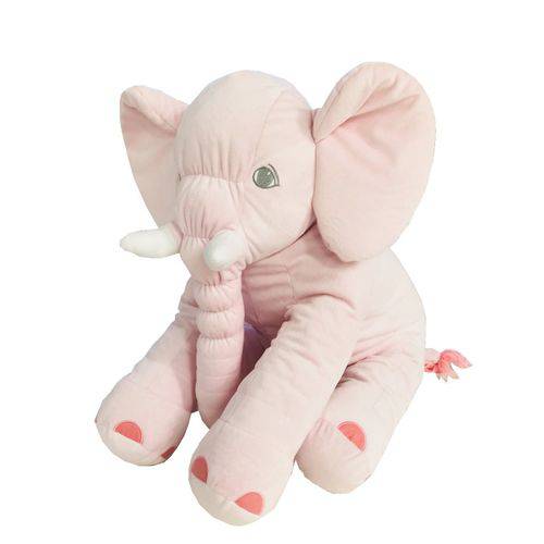 Tudo sobre 'Almofada Travesseiro Elefante de Pelúcia para Bebê Dormir Rosa 60cm - LuckBaby'