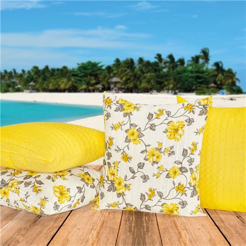 Almofadas para Decoração Estampadas e Lisas 4 Peças Amarelo