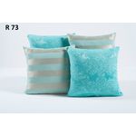 Almofadas para Sala Azul Tiffany Listras 4 Unidades 45cm de Silicone com Refil