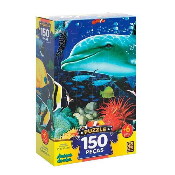 Amigos do Mar Quebra-Cabeça Puzzle 150 Peças - Grow 03471