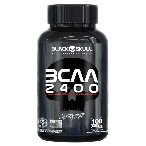 Aminoácido BCAA 2400 Caveira Preta 100 Tabs - Black Skull