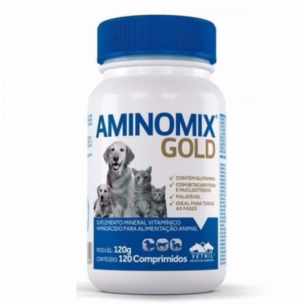 Aminomix Gold 120 Comprimidos Suplemento Vitamínico - Vetnil -