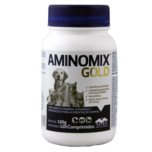 Aminomix Gold 120 Comprimidos Vetnil Suplemento Vitamínico