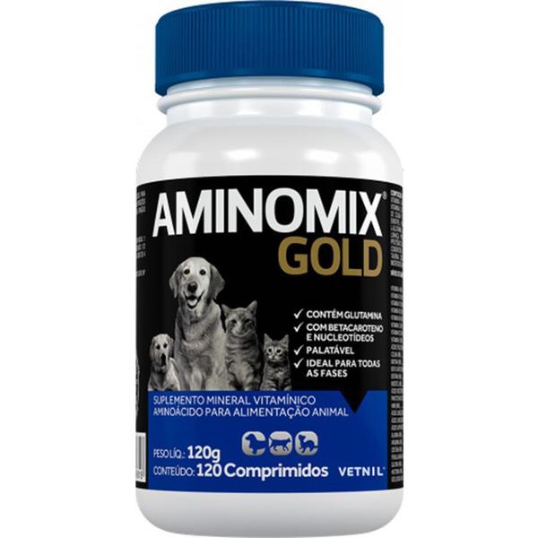 Aminomix Gold 120g Vetnil Suplemento 120 Comprimidos