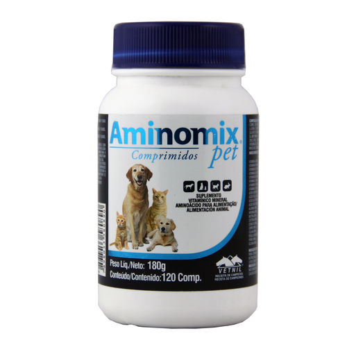 Aminomix Pet 120 Comp. Suplemento Vitamínico - Vetnil