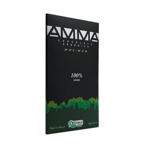Amma Chocolate Orgânico 100% Cacau 80g