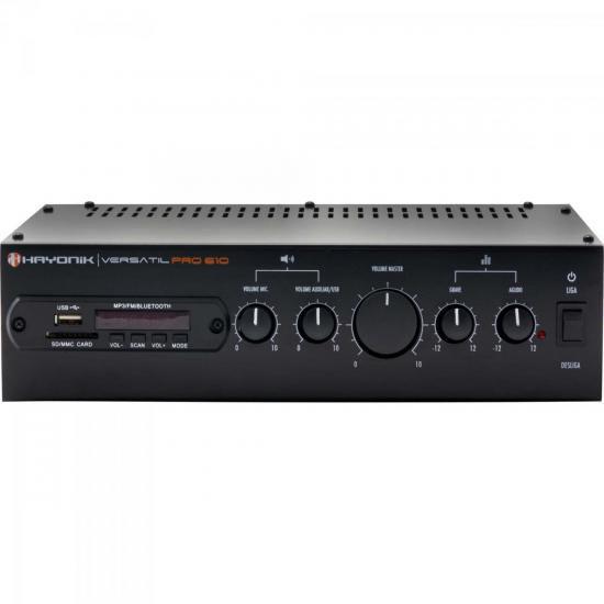 Amplificador 100W com Bluetooth VERSATIL PRO-610 Preto HAYONIK - 82
