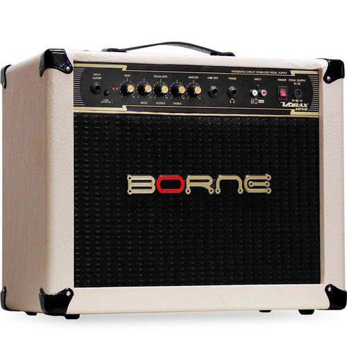 Tudo sobre 'Amplificador Borne Vorax 1050 50w Cor Creme + Fonte 5 Pedais Guitarra'