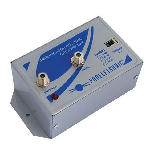 Amplificador de Linha Proeletronic Vhfuhf 15db Pqal-1500
