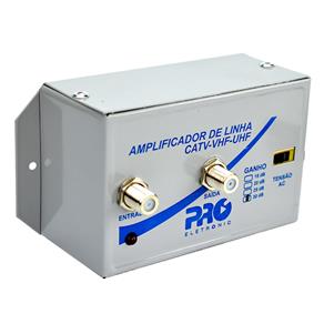 Amplificador de Linha VHF/UHF 30dB Bivolt - PQAL-3000 Proeletronic