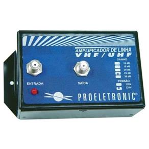 Amplificador de Linha Vhf/Uhf 25Db Pqal-2500 Proeletronic - Bivolt