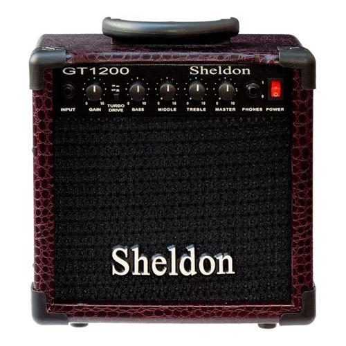 Tudo sobre 'Amplificador Guitarra 15w Cubo Caixa Sheldon Gt1200 Bordo'