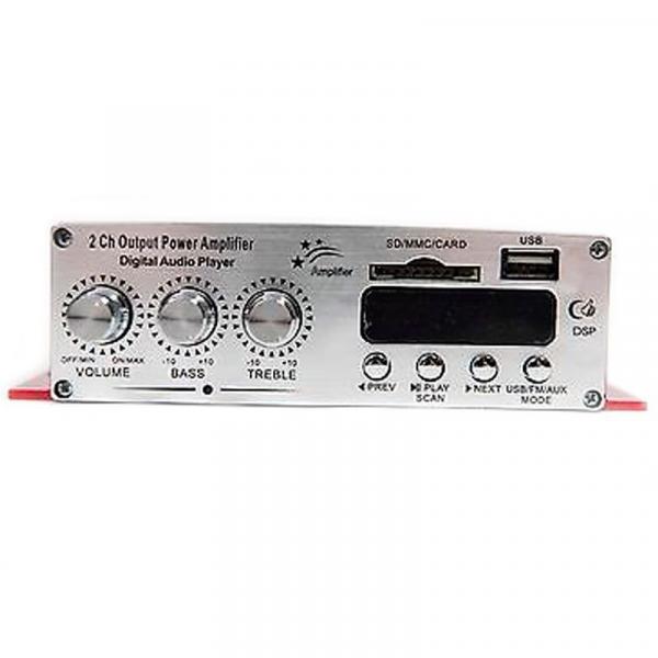 Amplificador Kinter MA120 2CH 2 Canais Início Car HIFI Potência de Áudio MP3 com Controle Remoto USB SD MMC DVD - Thata Esportes