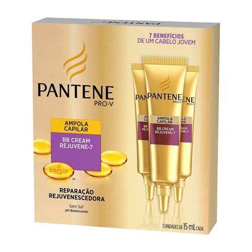 Ampola de Tratamento Pantene BB Cream Rejuvene-7 com 3 Unidades de 15ml Cada