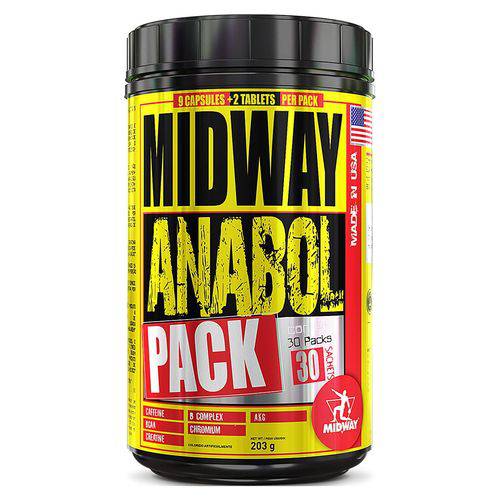 Anabol Pack - Pré Treino Completo com Cafeína, Aminoácidos, Vitaminas e Minerais - Midway Usa