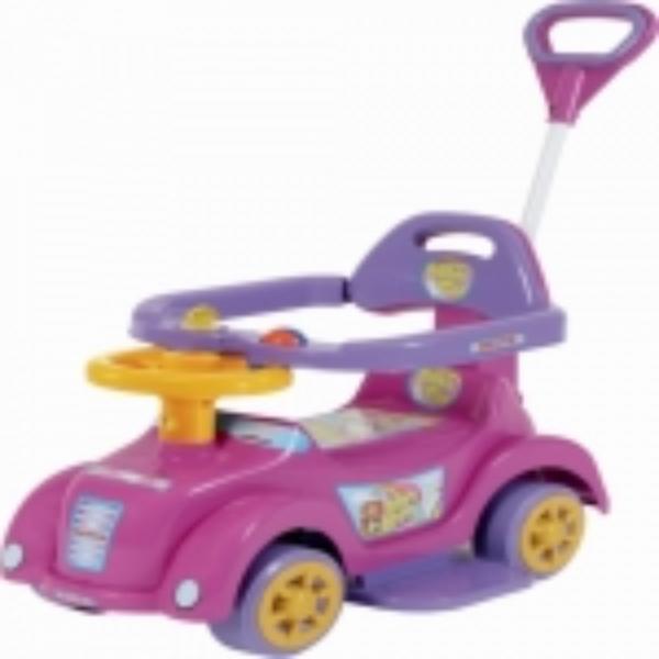 Andador Baby Car Rosa com Empurrador Biemme