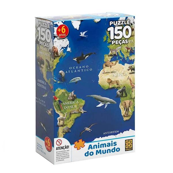 Animais do Mundo Quebra-Cabeça Puzzle 150 Peças - Grow 03108