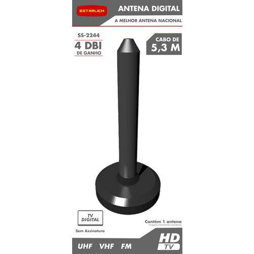 Antena para TV Digital Interna/Externa Estarlich