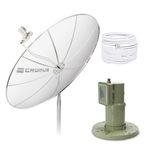 Antena Parabólica 1,70m, Lnbf Monoponto e Kit Cabos (Sem Receptor) - Cromus