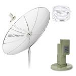 Antena Parabólica 1,70m, Lnbf Multiponto e Kit Cabos (Sem Receptor) - Cromus
