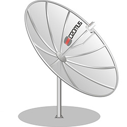 Antena Parabólica de 2,00mts + LNBF Multi + Kit de Cabo - Cromus