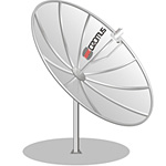 Antena Parabólica de 1,90m + LNBF Mono + Kit de Cabo - Cromus