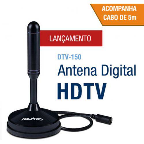 Tudo sobre 'Antena Tv Digital Hdtv Dtv 150 Aquario Cabo 5 Metros'