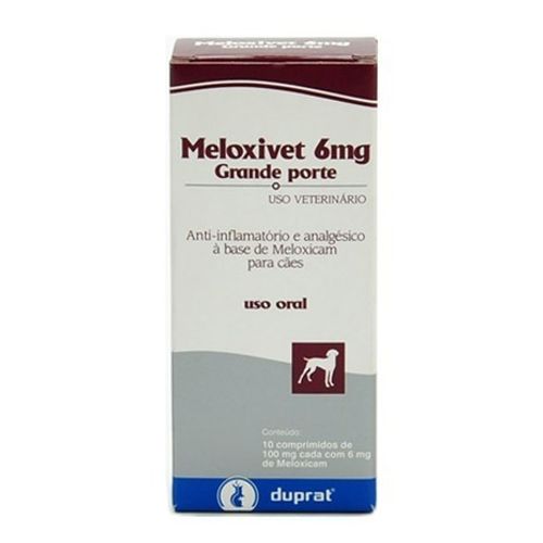 Anti-inflamatório Duprat Meloxivet Grande Porte - 6mg 10 Comprimidos