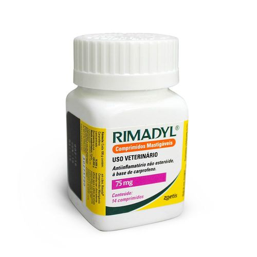 Anti-inflamatório Mastigável Zoetis Rimadyl 75mg com 14 Comprimidos