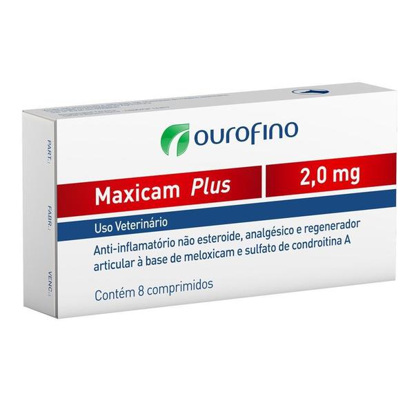 Anti-inflamatório Ouro Fino Maxicam Plus 2,0Mg - 8 Comprimidos - Ourofino