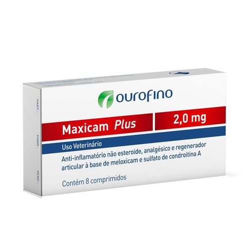 Anti-inflamatório Ouro Fino Maxicam Plus 2mg - 8 Comprimidos