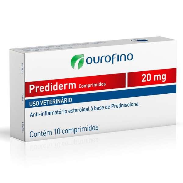 Anti-inflamatório Ourofino Prediderm 20mg para Cães - 10 Comprimidos - Ouro Fino