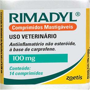 Anti-inflamatório Rimadyl Zoetis 100mg 14 Comprimidos Mastigáveis
