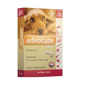 Anti Pulgas Advocate Cães de 10 Ate 25 Kg Bayer 1 Pipeta