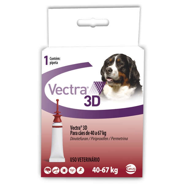 Anti Pulgas e Carrapatos Ceva Vectra 3D para Cães de 40 a 67Kg