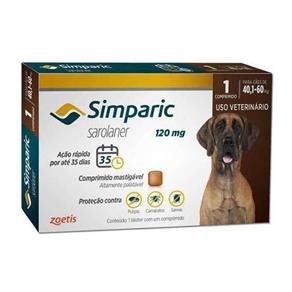 Antipulgas Zoetis Simparic 120 Mg para Cães 40,1 Á 60 Kg