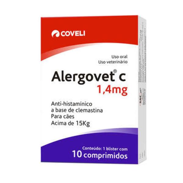 Antialérgico Coveli Alergovet C 1,4mg para Cães e Gatos