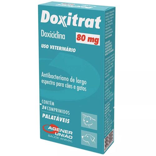 Antibacteriano 24 Comprimidos Agener União Doxitrat 80mg