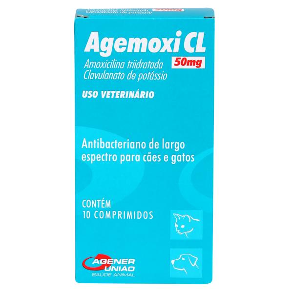 Antibiótico Agemoxi CL Agener 50mg C/ 10 Comprimidos