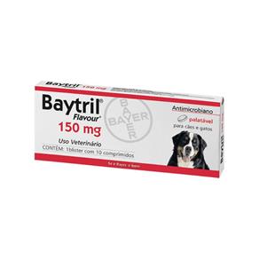 Antibiótico Bayer Baytril Flavour 150mg 10 Comprimidos