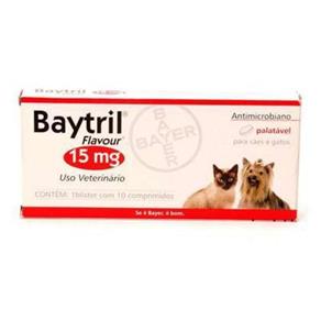 Antibiótico Bayer Baytril Flavour 15mg - 10CP