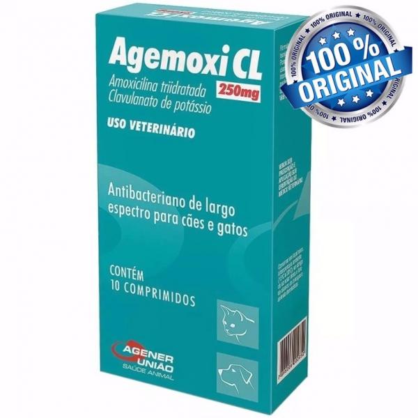 Antibiótico Cães e Gatos Agemoxi Cl 250mg 10 Comprimidos - Agener União