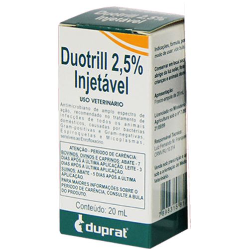 Antibiótico Duotrill Injetável 2,5% Duprat