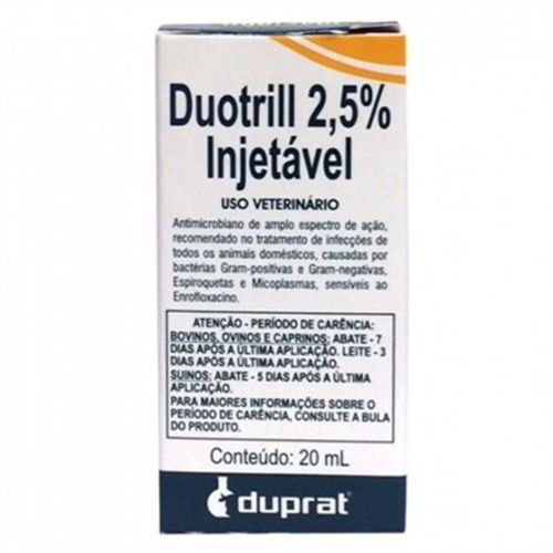 Tudo sobre 'Antibiótico Duotrill Injetável 2,5% Duprat'
