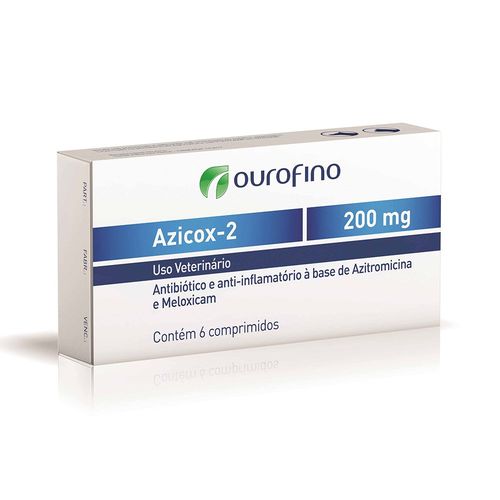 Antibiótico e Anti-inflamatório Ouro Fino Azicox-2 200 Mg 6 Comprimidos