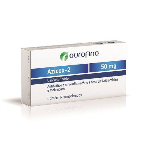Tudo sobre 'Antibiótico e Anti-inflamatório Ouro Fino Azicox 2 de 6 Comprimidos - 50 Mg'