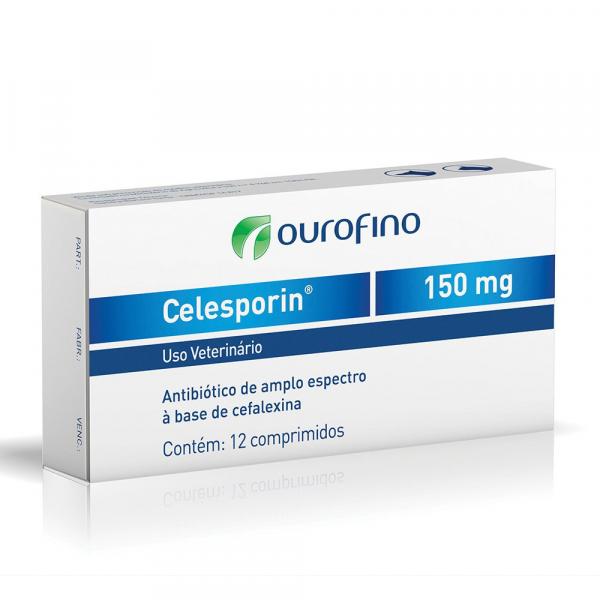 Antibiótico Ouro Fino Celesporin 150 Mg Cartela com 12 Comprimidos