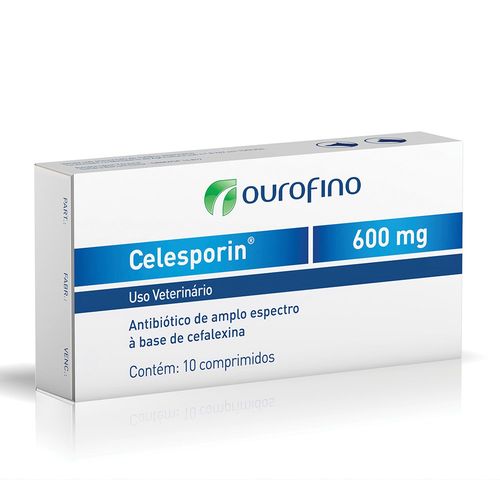 Antibiótico Ouro Fino Celesporin 600 Mg Cartela com 10 Comprimidos