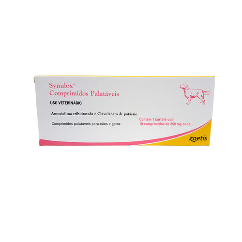 Antibiótico Zoetis Synulox 10 Comprimidos 250 Mg